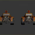 Orange Flame Decal Open Top Off Road Cars With Number 5 Design