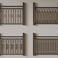 Various Metal Railing Designs Featuring Different Vertical Bar Patterns And Styles