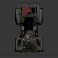 Rugged Off Road Terrain Suitable For Camouflage ATV With Large Tires And Red Storage Box