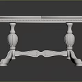Elegant White Classic Table With Carved Legs And Two Piece Smooth Top