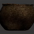 Ancient Rustic Clay Pot Carving With Textured Surface And Cracked Design 3d model