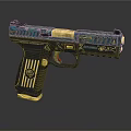 Ornate Gold And Black Pistol With Intricate Engravings And Detailed Patterns