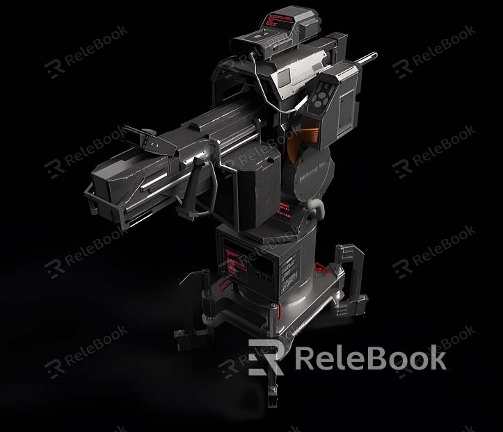 Cyberpunk Turret Realistic Weapon Equipment Machine Cyberpunk Turret Heavy Weapon model