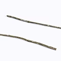 Two Natural Wooden Sticks With Rustic Texture On White Background