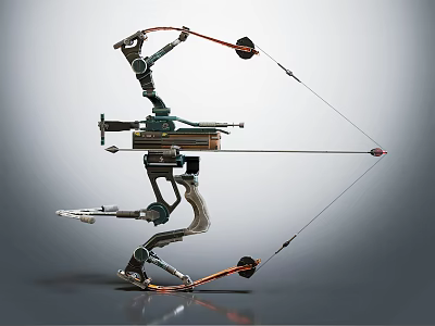 Compound Bow Modern Mechanical Design Metal Frame Tactical Weapon With Adjustable Bowstring And Detailed Components 3d model
