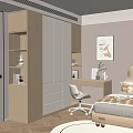 Modern Minimalist Bedroom Wardrobe Interior Design With Light Wood Tones And Open Shelves