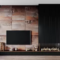 TV background wall fireplace modeling wall 3d model