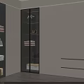Modern Wardrobe Interior With White Doors Glass Door And Open Storage Shelves