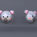 Inflatable Koala Toys With Grey Body Pink Ears And Blush Cheeks For Kids