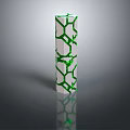 Modern Decorative White Column With Green Hexagonal Pattern And Dark Background 3d model