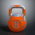 Distressed Orange And Silver 16 Kg Kettlebell For Strength Training Fitness Equipment
