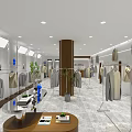 Chic Chic Modern Clothing Store With Window Display Mannequins And Green Plants