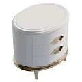 Modern Elegant White Nightstand With Three Drawers Gold Diamond Handles And Metal Legs