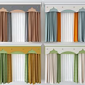Colorful Layered Curtains With Valance In Various Fabric Colors For Home Decor