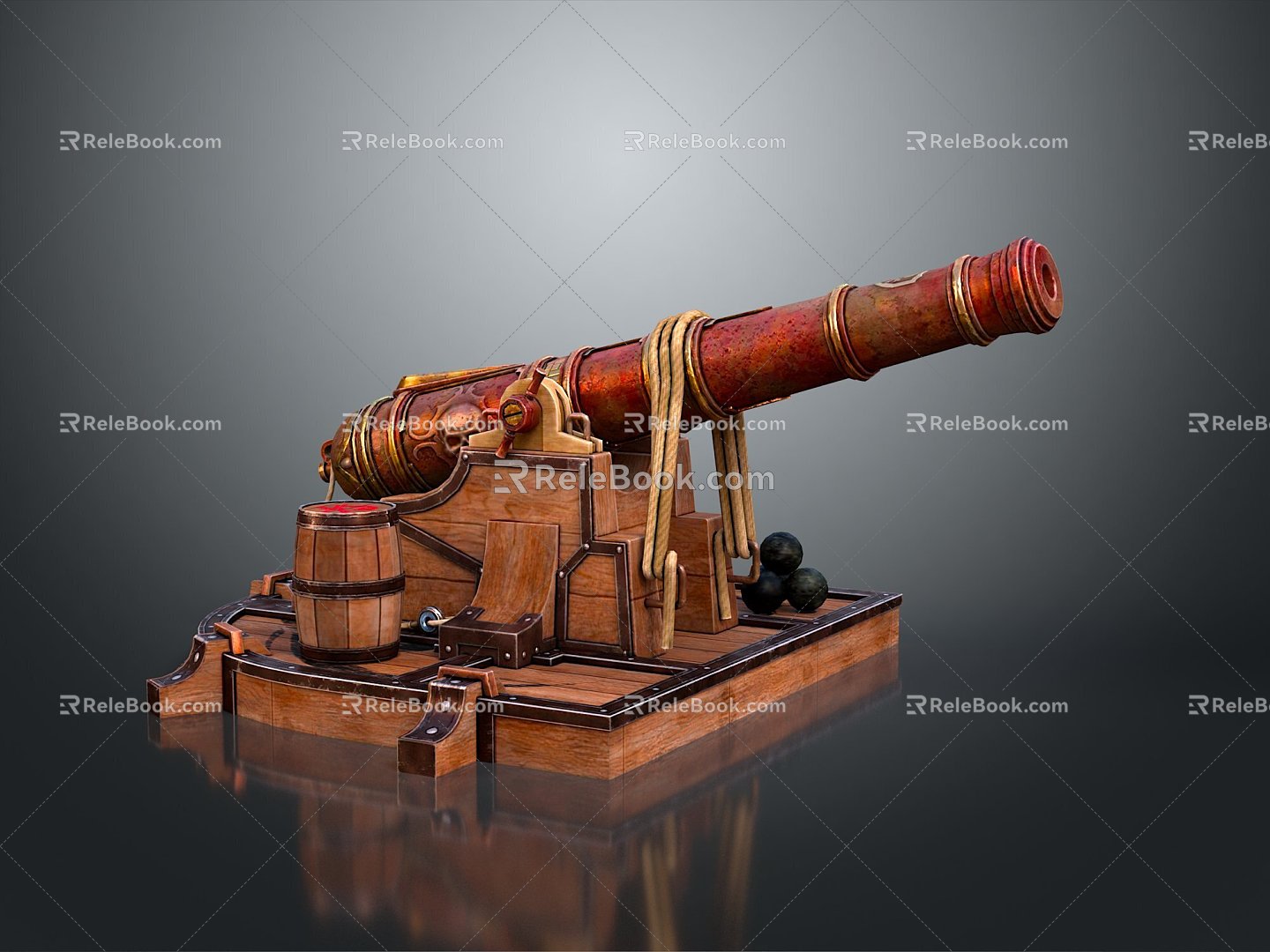 Retro cannon artillery naval gun model