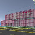 Modern Office Building With Glass Curtain Wall Green Landscape And Innovative Service Center