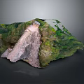 Mountain Top Building With Stone Path And Green Vegetation On Rocky Landscape Model