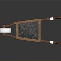 Wooden Handcart Loaded With Black Coal With Wooden Handles And White Wheels