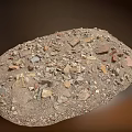 Textured Construction Component With Gravel Soil And Small Stones 3d model