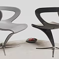 Modern Single Chair Designs With Curved Shapes Swivel Base And Cushion Details