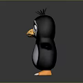 Adorable Cartoon Penguin Character 3D Model With Big Eyes And Orange Feet