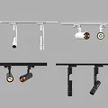 Modern Track Mounted Downlights Spotlights With Black White Sleek Design Styles 3d model