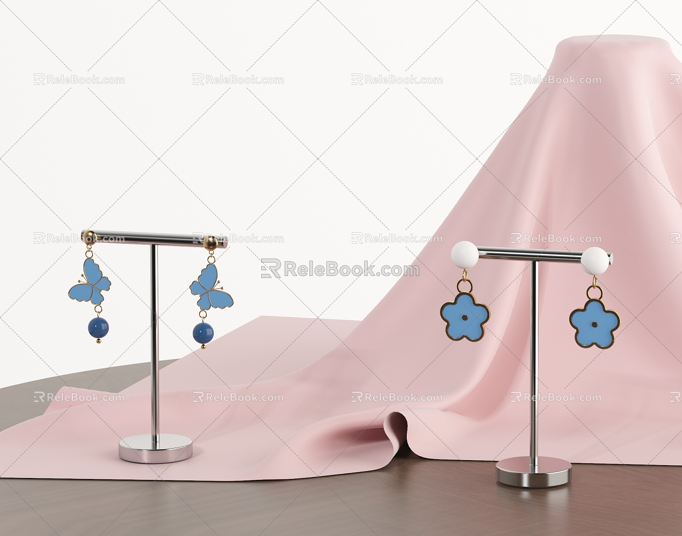 Fashion earrings earrings jewelry 3d model