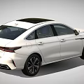 Stylish White Sedan With Modern Sleek Design LED Headlights And Black Wheels