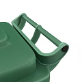 Public Green Trash Bin With Lid And Wheels For Outdoor Public Facility Use