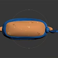 Cute Cartoon Bread Character With Blue Headband Smiling Face And Waving Arms