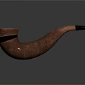 Handcrafted Red Tobacco Pipe With Gold Accents And Metal Mouthpiece