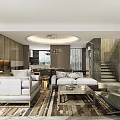 Modern Luxury Open Plan Living And Dining Room Interior Design With Elegant Comfortable Furnishings