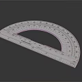 White Protractor Measuring Tool With Clear Scale And Numeric Markings