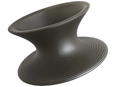 Shower Sauna Grey Ribbed Ceramic Stone Container With Modern Functional Design 3d model