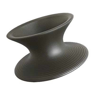 Shower Sauna Grey Ribbed Ceramic Stone Container With Modern Functional Design 3d model