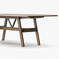 Modern Wooden Dining Table Design With Cross Leg Structure And Smooth Tabletop 3d model