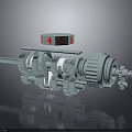Mechanical Gears Assembly With Numbers 1 4 5 6 On Top Display Model 3d model