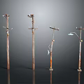 Vintage Style Decorative Furniture With Four Different Design Floor Lamp Posts