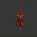 Classic Brown Violin With Bow For Daily Household Use On White Background