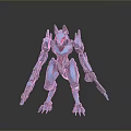 Blue Mechanical Wolf Like Creature With Sci Fi Design And Weapons