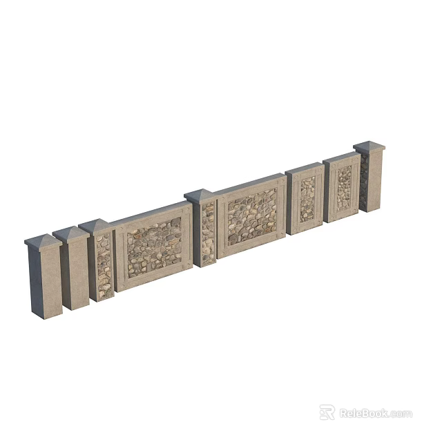 Architectural Exterior Wall Featuring Stone Carved Relief Patterns And Textured Design 3d model 