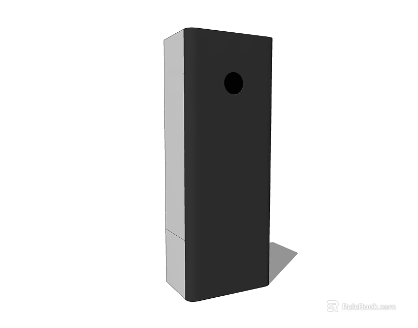 Modern Black Rectangular Daily Use Appliance With Circular Hole Design For Home 3d model 