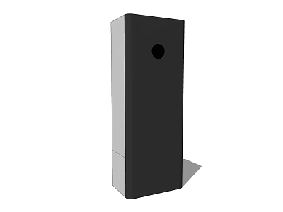 Modern Black Rectangular Daily Use Appliance With Circular Hole Design For Home 3d model