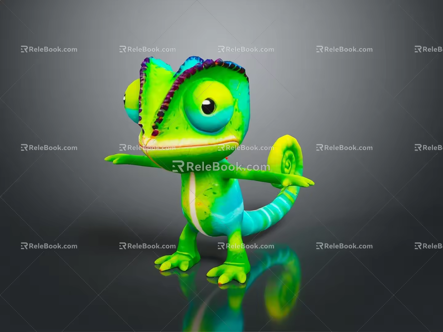 Lizard Anime Lizard Chameleon Cartoon Lizard Reptile Cold Blooded Animal Reptile Class 3d model