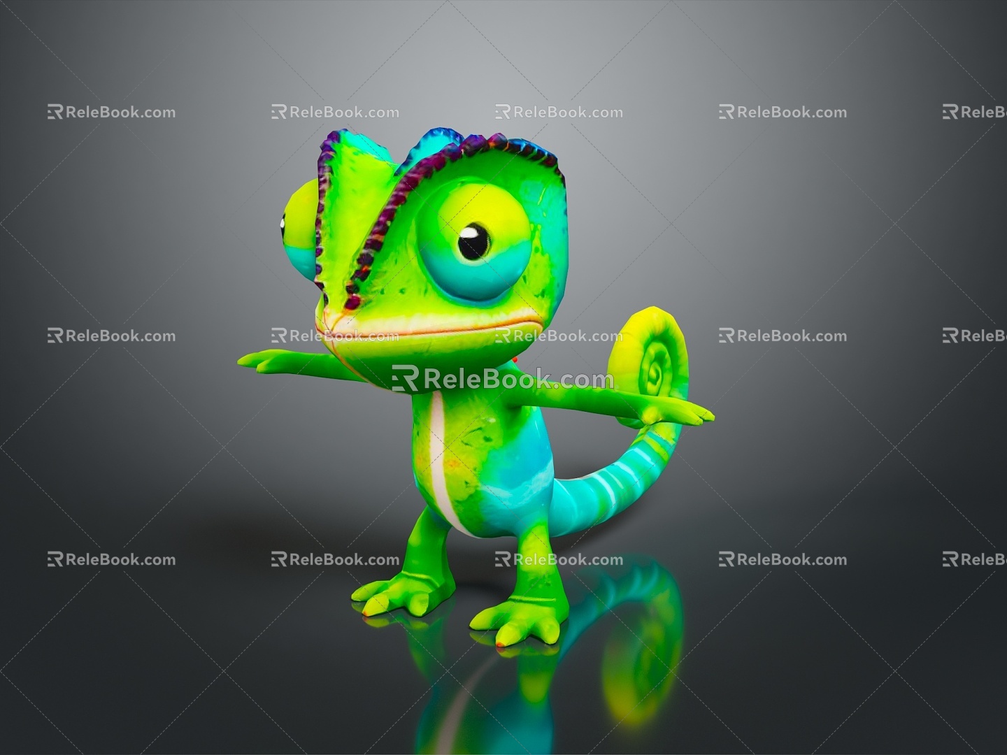 Lizard Anime Lizard Chameleon Cartoon Lizard Reptile Cold Blooded Animal Reptile Reptile Class 3d model