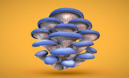 Modern Mushroom Blue Oyster 3d model