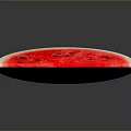 Fresh Ripe Watermelon Slice With Red Flesh Black Seeds And Green Rind