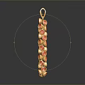 Golden Fashion Pendant Featuring Red Gemstones And Curved Design For Clothing