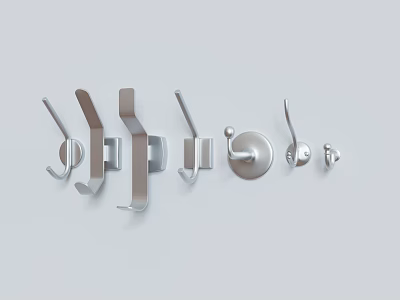 Modern Metal Wall Hooks in Different Design Styles for Household Use 3d model