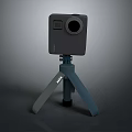 Gray Compact Computer Webcam with Tripod Stand and HD Lens for Video Streaming